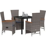  5-delni vrtni jedilni set z blazinami Siva Poli ratan, (22087928) | Shoptok.si