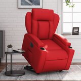 vidaXL električni naslanjač s funkcijo vstajanja rdeče umetno usnje | Shoptok.si