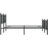  Metalni okvir kreveta uzglavlje i podnožje crni 150x200 cm | shoptok.hr