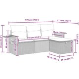 vidaXL 4-dijelni set vrtnih sofa od poliratana s jastucima sivi | shoptok.hr