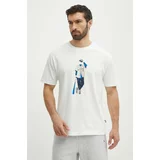 New Balance Bombažna kratka majica moška, bež barva, MT41577SST