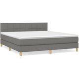 Maison Chic Box spring postelja - Vzmetna postelja z vzmetnico temno siva 160x200 cm blago SL14579, (21903831) | Shoptok.si