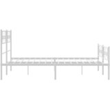  Metalni okvir kreveta uzglavlje i podnožje bijeli 135 x 190 cm | shoptok.hr