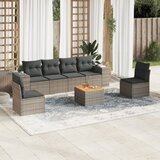 Maison Chic Seti vrtnega pohištva - Vrtna garnitura - Vrtni pohištvo set 7-delna z blazinami siv poli ratan, (21801578) | Shoptok.si