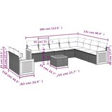  11-dijelni vrtni set s jastucima crni poliratan | Eponuda.com
