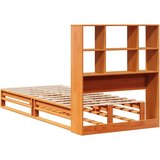  Knjižna postelja brez vzmetnice vošč. rjava 75x190 cm trden les | Shoptok.si