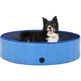 vidaXL Zložljiv bazen za pse moder 120x30 cm PVC
