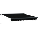 vidaXL Ročna retraktibilna tenda Črna 300x250 cm, Zamenjava blaga za tendo za okvir 3x2.5 m Črna | Shoptok.si