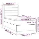 Box spring postelja z vzmetnico temno siv 90x190 cm žamet, (20901132) | Shoptok.si
