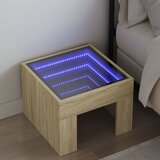 vidaXL Nočna mizica z neskončnimi LED sonoma hrast 40x40x30 cm Cene