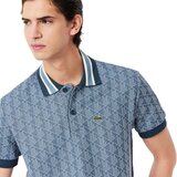 Lacoste Classic Fit Monogram Jacquard Polo Shirt Blue Plava | shoptok.hr