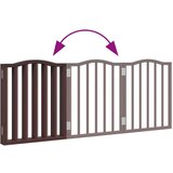 vidaXL Vrata za pse zložljiva 3 paneli rjava 150 cm topolovina | Shoptok.si