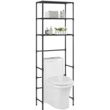 The Living Store Stalak za pohranu iznad toaleta s 3 razine crni 53x28x169 cm Cijene