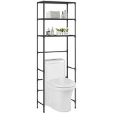 The Living Store Stojalo za nad stranišče 3-nadstropno črno 53x28x169 cm - Stojalo Za Shranjevanje Nad Straniščem, (21418152) Cene