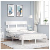  Okvir kreveta s uzglavljem bijeli 120 x 200 cm od masivnog drva | shoptok.hr