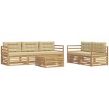  Set vanjskih sofa 6 pcs Bijela i bež | Shoptok.si