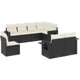  The Living Store Vrtna sedežna garnitura 8-delna z blazinami črn poli ratan - Vrtna Sedežna Garniture, (21453054) | Shoptok.si