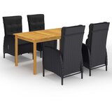  5-dijelni vrtni blagovaonski set crni | shoptok.hr