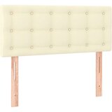 vidaXL Box spring postelja z vzmetnico LED krem 100x200cm umetno usnje | Shoptok.si