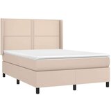  Box spring postelja z vzmetnico kapučino 140x200cm umetno usnje, (20893878) | Shoptok.si