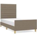  The Living Store Posteljni okvir z vzglavjem taupe 90x200 cm blago - Posteljni Okvir Z Vzglavjem, (21501355) | Shoptok.si