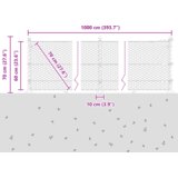 vidaXL Heksagonalna ograja Zelena 0,6x10 m Jeklo, Ograjne stebri z osnovnimi ploščami 7 kos Ø32mm 70cm Galvanizirano jeklo | Shoptok.si