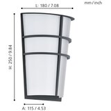  Breganzo vanjska zidna/2, led, 2x2,5w, antracit/bijela | shoptok.hr