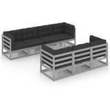  Sedežna garnitura 8-delna z blazinami trdna borovina | Shoptok.si