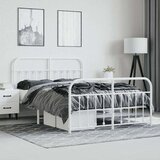 Metalni okvir kreveta uzglavlje i podnožje bijeli 150 x 200 cm | shoptok.hr