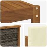  Set vanjskih sofa 11 kom. Prirodna i krem Čvrsto drvo akacije | shoptok.hr