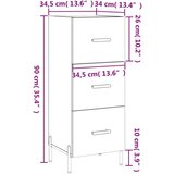 vidaXL Komoda boja hrasta sonome 34 5x34x90 cm od konstruiranog drva | shoptok.hr