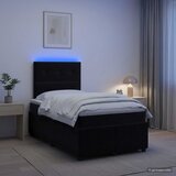  LED okvir za krevet s madracem Crna 120 x 190 cm Baršun | shoptok.hr