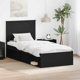  Krevetna konstrukcija Crna 90 x 190 cm Čvrsto borovo drvo | shoptok.hr