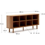 Kave Home Komoda v jesenovem dekorju z drsnimi vrati v naravni barvi 180x75,5x40 cm Mailen – | Shoptok.si
