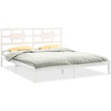 The Living Store Posteljni okvir bel iz trdnega lesa 200x200 cm - Posteljni Okvir, (21526803) | Shoptok.si