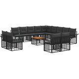  Set vanjskih sofa 14 pcs Crna i tamno siva Poliester - Crna i tamno siva sa stolom | shoptok.hr