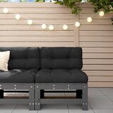 vidaXL Srednja sofa od masivne borovine s jastucima siva Cijene