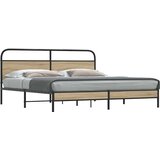  Metalni okvir kreveta bez madraca boja hrasta 193x203 cm | shoptok.hr