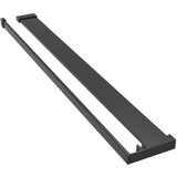Pregrada za tuš s policom crna 80 x 195 cm s mutnim staklom ESG | shoptok.hr