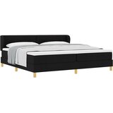 vidaXL postelja z vzmetnico - črna, 200x200 cm tkanina | Shoptok.si