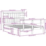 vidaXL Krevet s regalom za knjige bez madraca 150 x 200 cm od borovine | shoptok.hr
