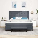  Postelja z vzmetnico z vzmetnico Temno siva 180 x 200 cm Žamet, (5000125941) | Shoptok.si