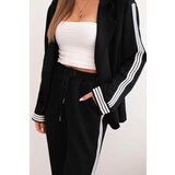 Kesi Włoski Women's set with viscose, featuring a stripe and a sports jacket black | shoptok.hr