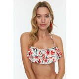 Trendyol Floral Pattern Frill Detailed Bikini Top Cene