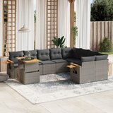 vidaXL 10-dijelni set vrtnih sofa od poliratana s jastucima sivi | shoptok.hr