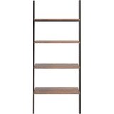 vidaXL Naslanjajuća polica s 4 razine tamnosmeđa-crna 64x34x150,5 cm | shoptok.hr