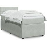 vidaXL Box spring postelja z vzmetnico svetlo siva 100x200 cm žamet | Shoptok.si