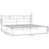  Metalni okvir za krevet s uzglavljem bijeli 183x213 cm | shoptok.hr