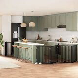 vidaXL Ograda za pse z vrati zložljiva 8 panelov črna 640 cm les | Shoptok.si