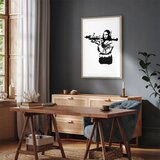  Slika - Banksy Mona Lisa with Rocket Launcher (1 Part) Vertical 60x90 U prirodnom drvenom okviru | shoptok.hr